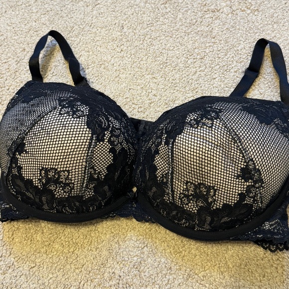 Torrid Floral Lace Bra Size 40DD Black & Nude - Picture 4 of 7